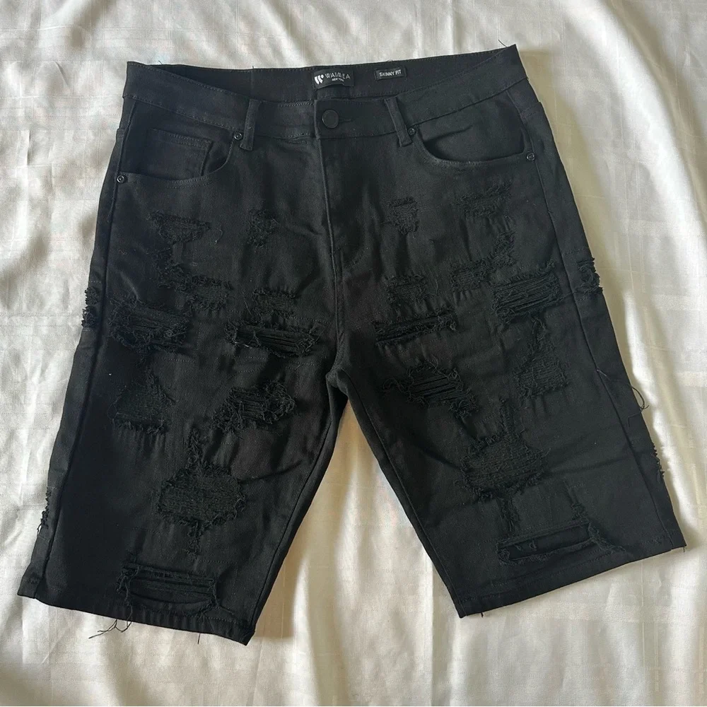 True Religion Black Distressed & Jeans Shorts Collection